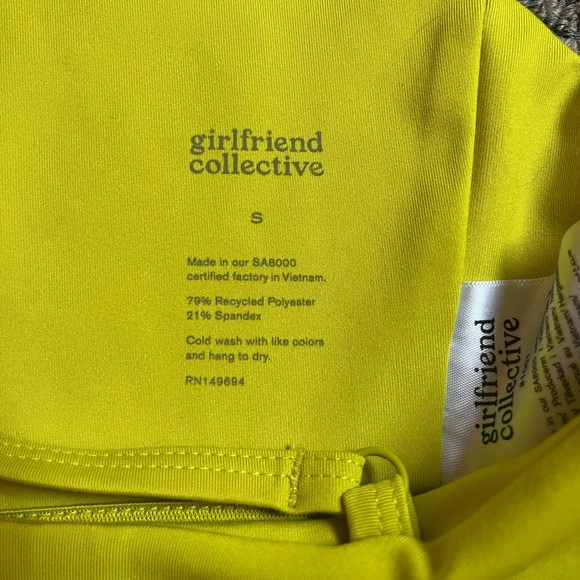Girlfriend Collective Topanga Sports Bra, Chartreuse EUC - Picture 2 of 5